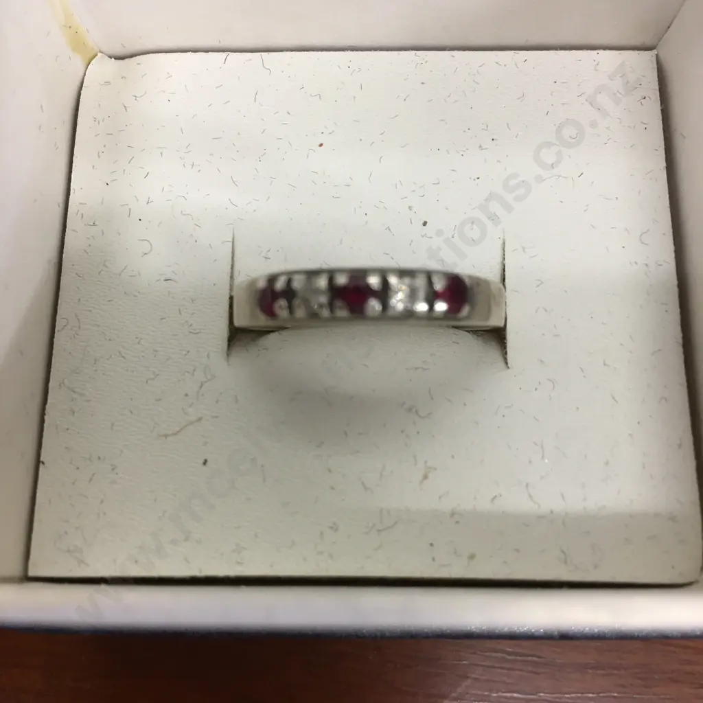 Ruby & Clear Stone Ring Stamped 925 Image 1++